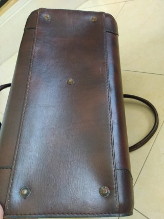 Vintage Maleta de couro castanha