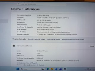 Computer desktop Intel Core i5-10400 Windows 11