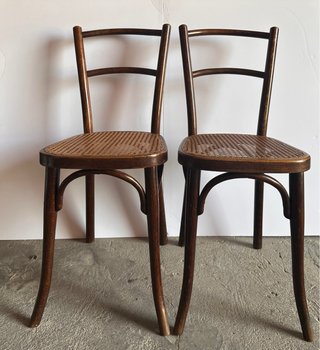 4 Cadeiras Thonet Originais Madeira Rattan