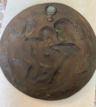 Placca Bronzo Madonna della Seggiola 9cm