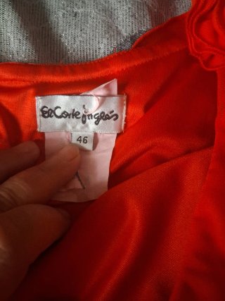 Vestido fiesta volantes color coral