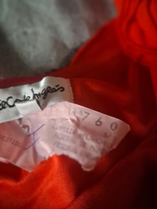 Vestido fiesta volantes color coral
