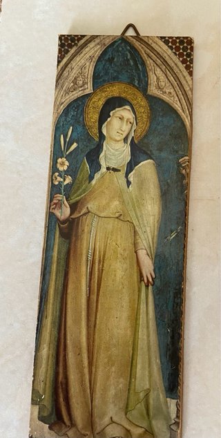 Tavoletta religiosa vintage anni ’60‑’70 – Santa C
