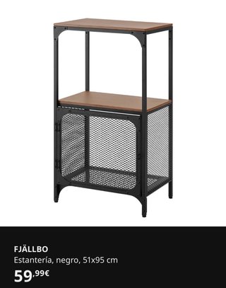 Estantería Fjällbo Ikea Negra y Madera