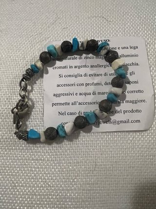 Bracciale Cryady Pietre Naturali Turchese Bianco