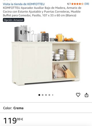 Cómoda recibidor/mesa TV beige/ mueble auxiliar.