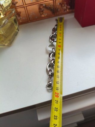 Pulsera Lotus eslabón Acero y Cerámica Blanca