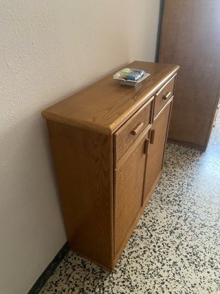 Mueble Zapatero Mimbre y Madera