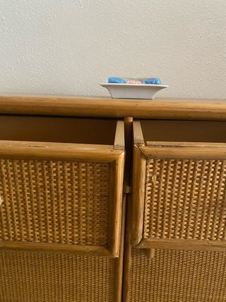 Mueble Zapatero Mimbre y Madera