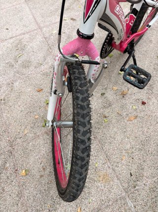 Bicicleta niña 20 rosa y blanca