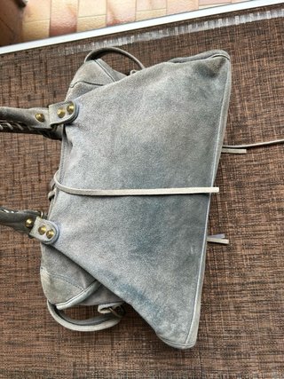 Borsetta Y2K pelle scamosciata grigio made italy