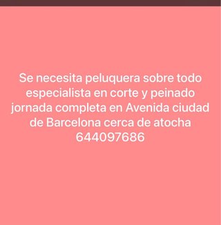 Se necesitapeluquera
