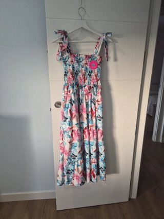 Vestido largo floral tirantes