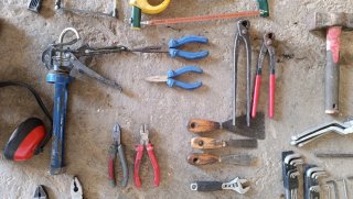 Caja de herramientas metálica más lote herramienta
