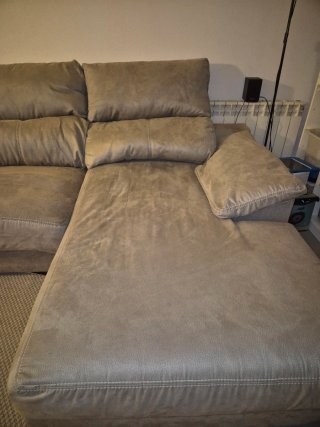 Sofá modular tela beige y gris