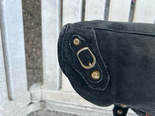 City bag in pelle nera scamosciata vintage y2k