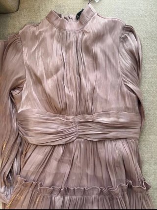 Vestido largo beige/rosa talla única