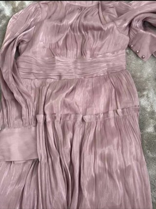 Vestido largo beige/rosa talla única