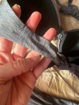 Bikini copas ajustable gris y negro