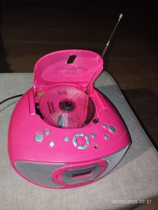 Radio CD Portátil Rosa