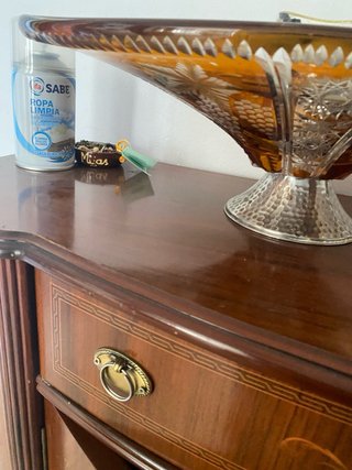 Mueble de entrada madera y cristal
