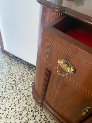 Mueble de entrada madera y cristal