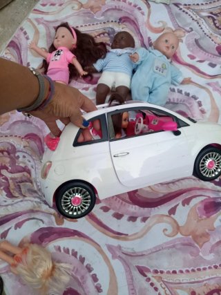 Coche de Muñecas Barbie Blanco y Rosa