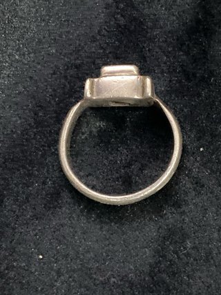 ANILLO ANTIGUO PLATA Y RUBI