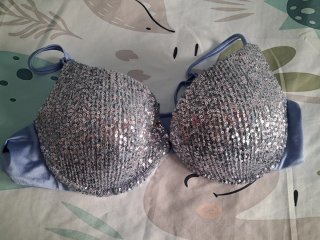 Top Bikini Calzedonia Lentejuelas Azul/Plata