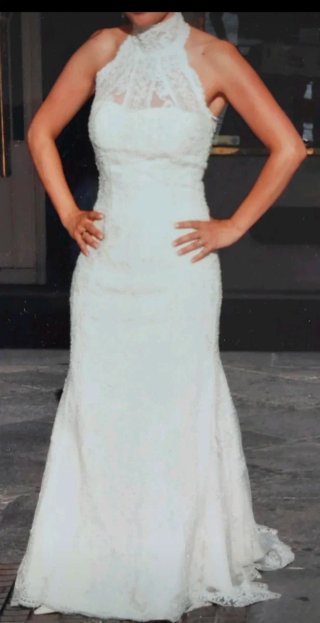 Vestido de Novia Encaje Halter Blanco