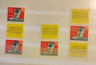 Sellos RDA 1959 MNH y hojas preimpresas Leuchtturm