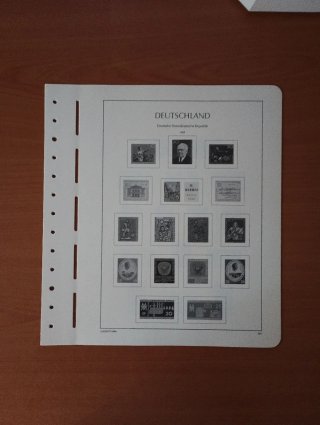 Sellos RDA 1959 MNH y hojas preimpresas Leuchtturm