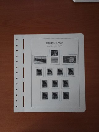 Sellos RDA 1959 MNH y hojas preimpresas Leuchtturm