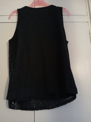 Top lentejuelas negro Sfera Talla S