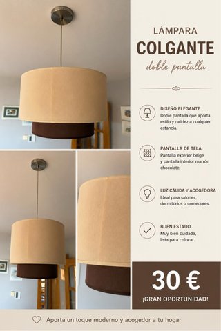 Lámpara Colgante Doble Pantalla