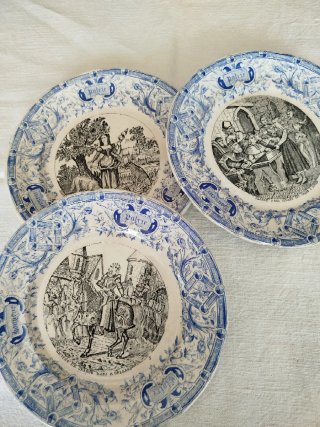 3 Antiche Tazze Francesi Digoin & Sarreguemine