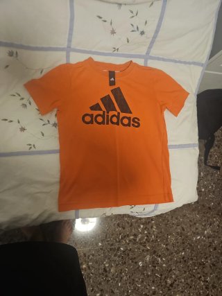 Camiseta Adidas Naranja Logo Grande