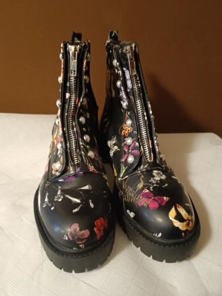 Botines florales negros Primark Talla 37
