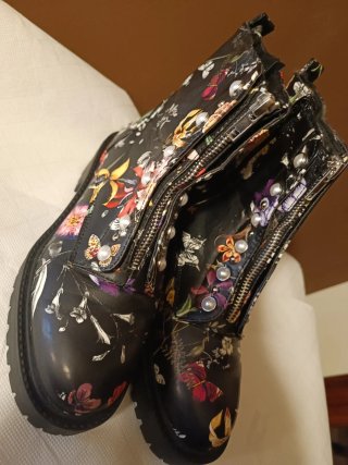 Botines florales negros Primark Talla 37