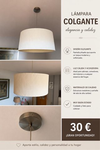 Lámpara colgante elegante beige