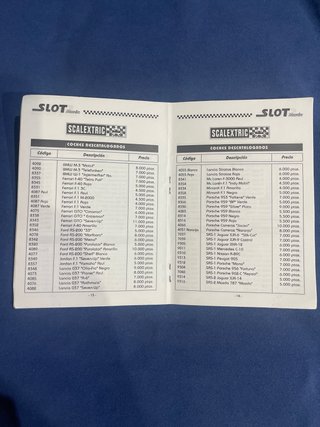 Lista de precios Scalextric