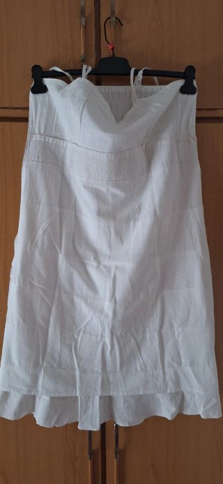 Vestido blanco ibicenco mujer volantes