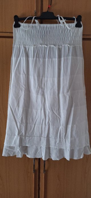 Vestido blanco ibicenco mujer volantes