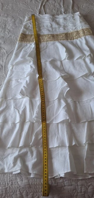 Vestido blanco ibicenco mujer volantes