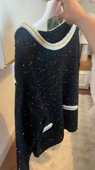 Jersey negro lentejuelas L