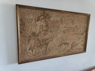 Tapiz antiguo enmarcado