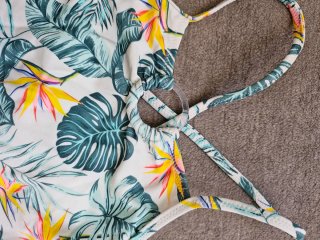 Bañador infantil estampado tropical