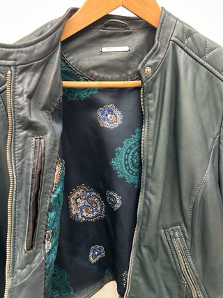 Chaqueta Piel Massimo Dutti Azul