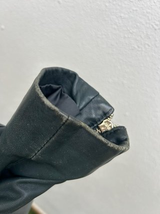 Chaqueta Piel Massimo Dutti Azul