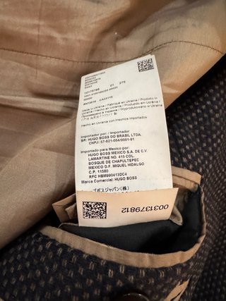 Abrigo BOSS Hugo Boss Texturizado Lana Gris